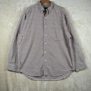 Eddie Bauer Mens Plaid Button Down Shirt Long Sleeve‎ Cotton Size L
